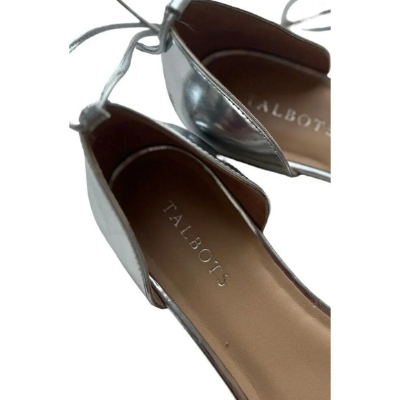 Talbots Keri Tasseled Ankle-Strap Sandals - Mirror Metallic Size 8 Women’s - Picture 7 of 14